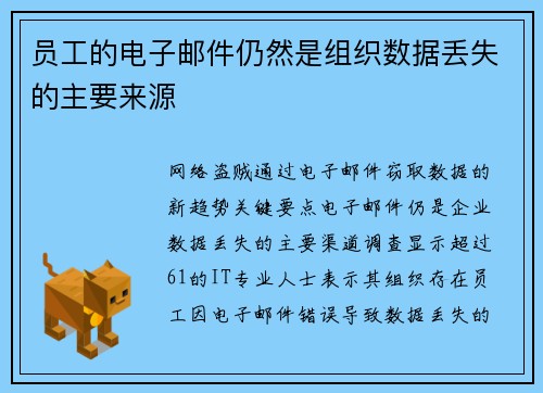 员工的电子邮件仍然是组织数据丢失的主要来源 员工的电子邮件仍然是组织数据丢失的主要来源